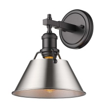 Golden 3306-BA1 BLK-PW - Yep by Golden Lighting Orwell 1-light Vanity in Matte Black and Pewter shade